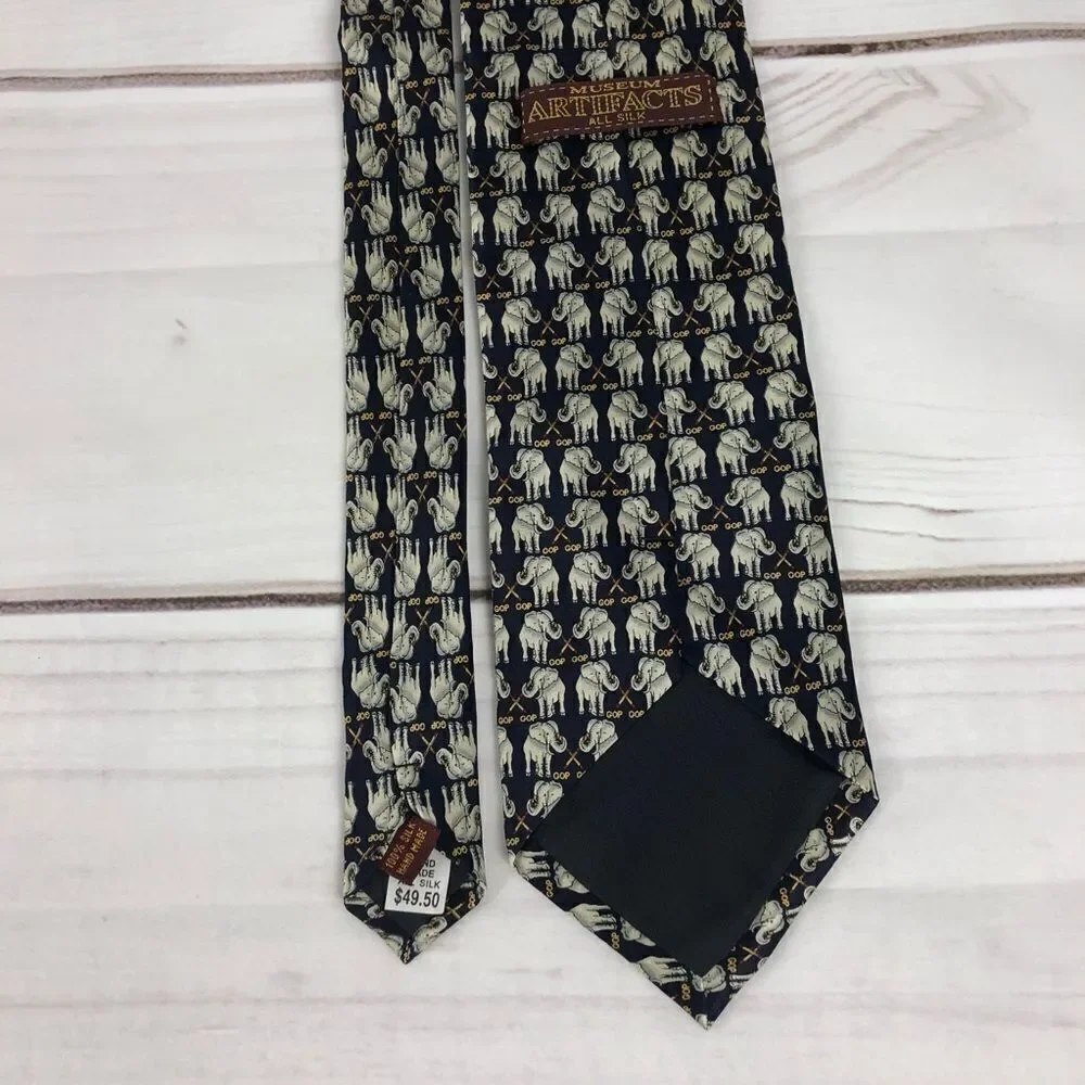 Museum Artifacts GOP Elephant Necktie